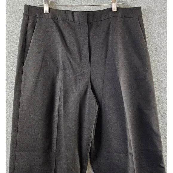 Theory Wool Blend Wide Leg Clean Terena K Pants Women's 12 Black Zip Fly Closure - Picture 4 of 15